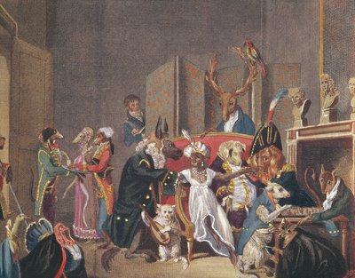Cartoon of the Salon of Josephine by Louis Leopold Boilly